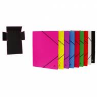 Mariola 4786SU. Pack 8 carpetas gomas con solapas folio cartón plastificado colores surtidos